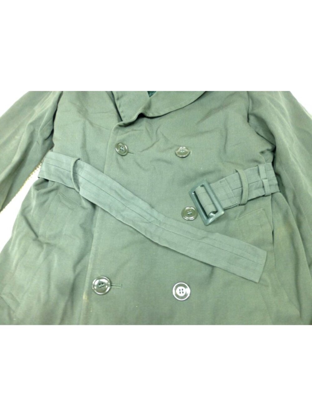 VTG U.S. Army AG-44 Wool Gabardine Overcoat 36R AG-44 Belt & Removable Liner Gre - Picture 3 of 16